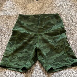Green Athletic Shorts with Moisture-Wicking Fabric